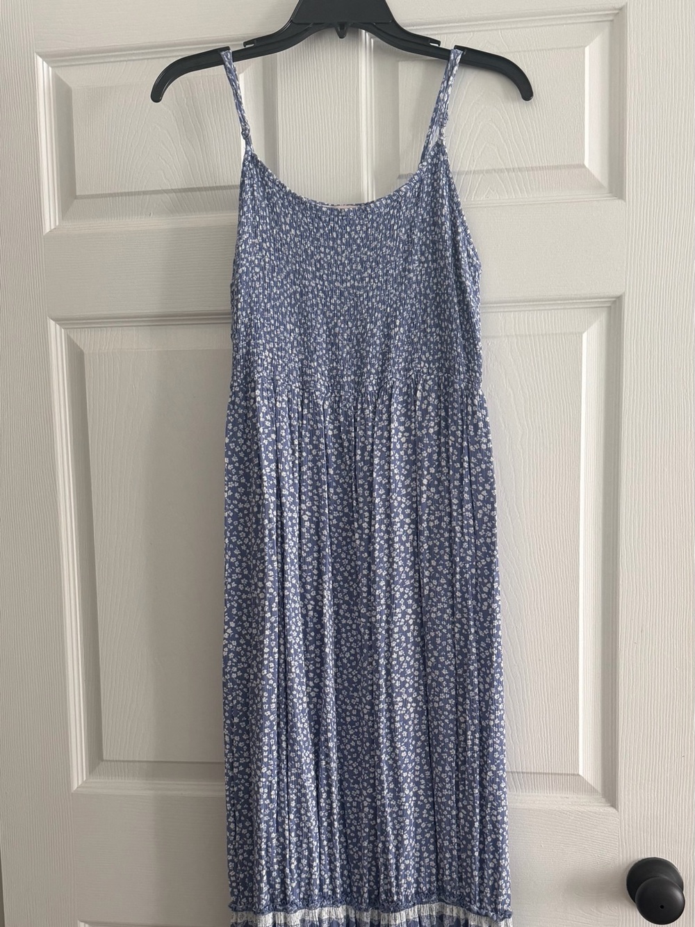 SO Blue Floral Smocked Bodice Maxi Skirt